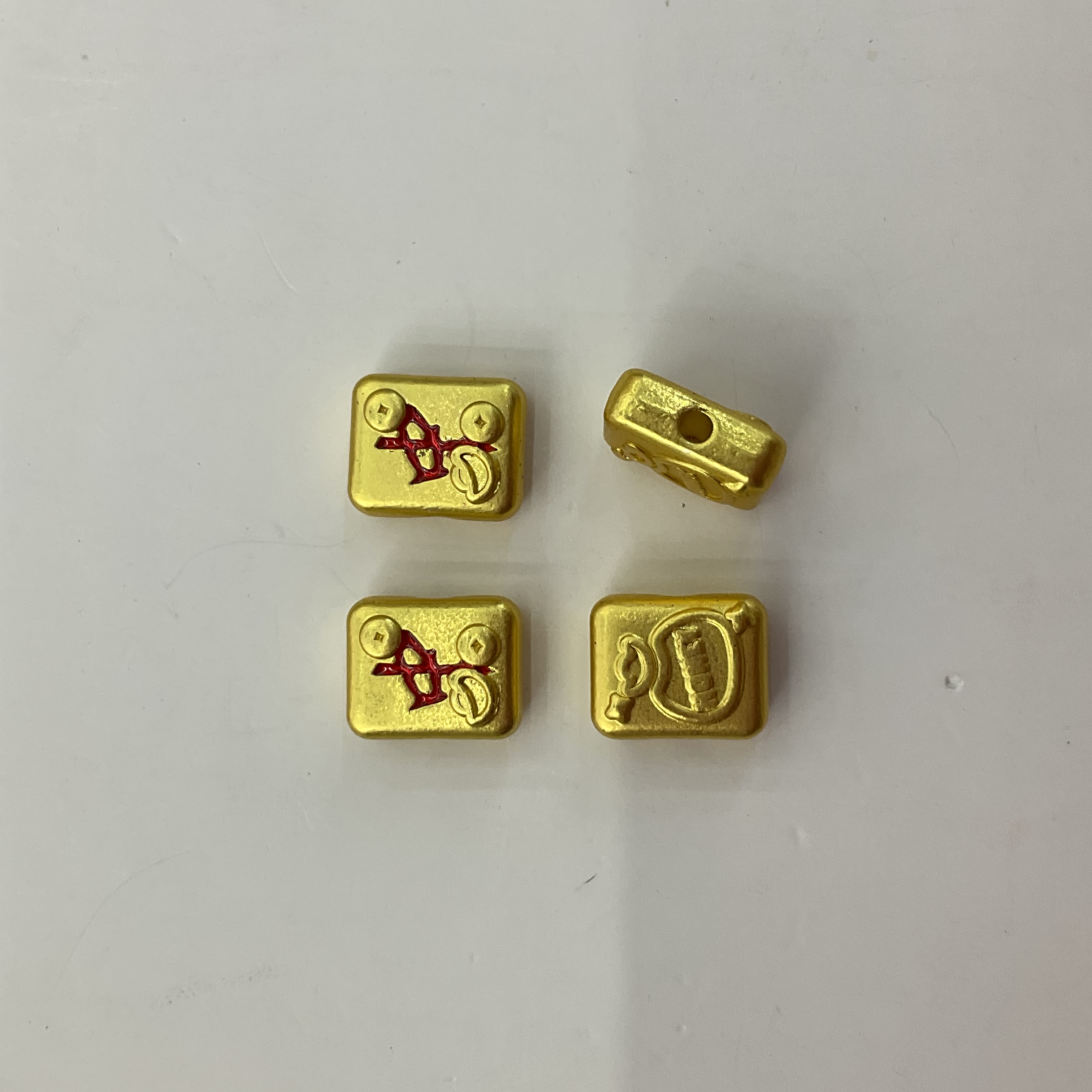 民族风锌合金麻将红中发财白板串珠手链杠上开花东南西北编织绳DIY配件详情图15