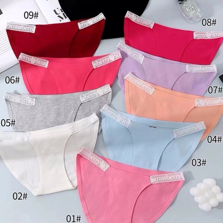 Seamless One Piece Cotton Underwear Women Feel Low Waist Pure Summer Thin Lace Edge Girls Triangle Underwear
