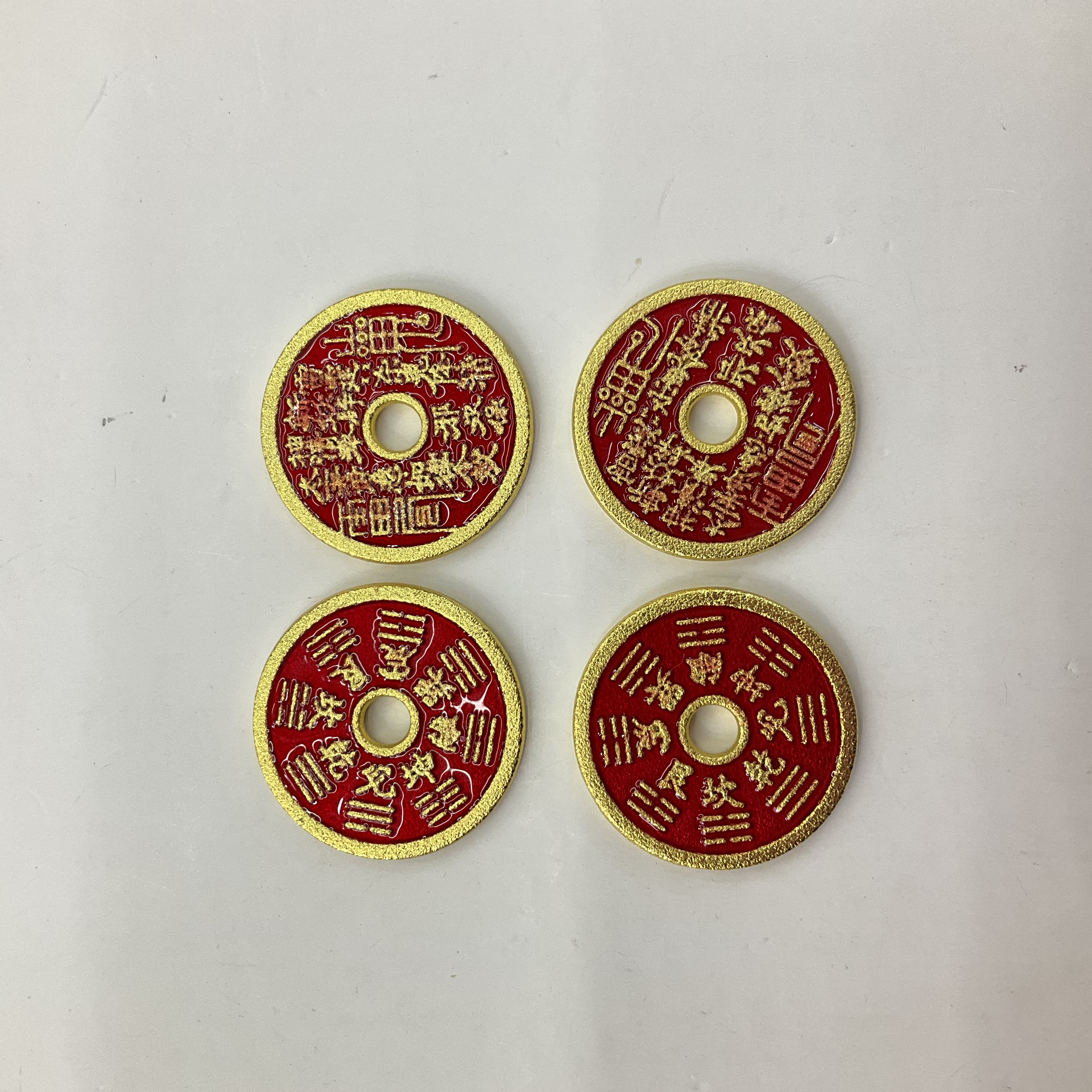 山鬼花钱吊坠古钱币项链朱砂八卦铜钱平安扣饰品配件详情图3