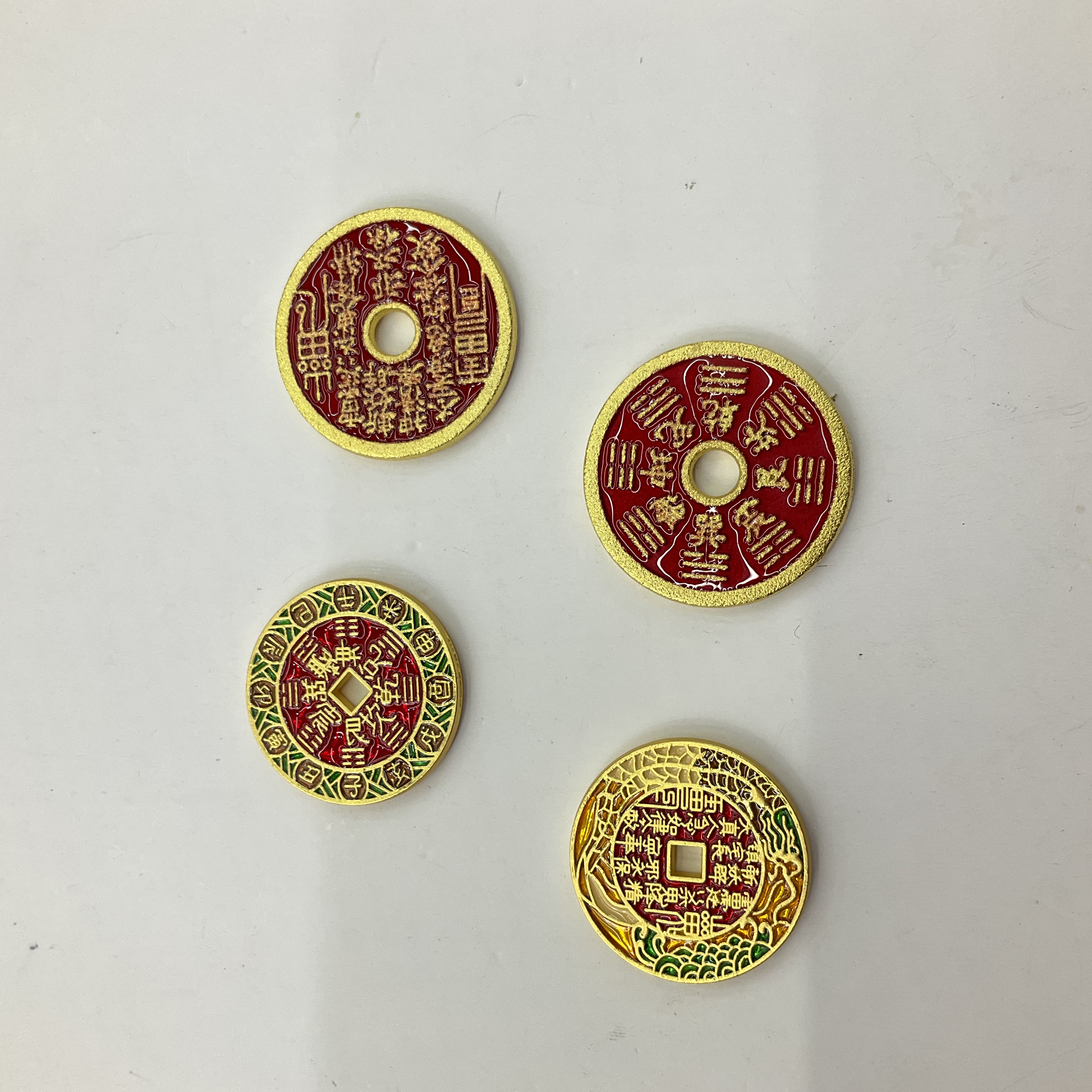 山鬼花钱吊坠古钱币项链朱砂八卦铜钱平安扣饰品配件图