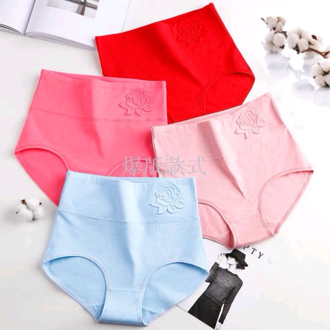 3D High Waist Cotton Embossed Hip Lift Shaper Warm Palace Plus Size Women's Briefs Underwear Women's Cotton High Waist Belly Pants Specification drawing