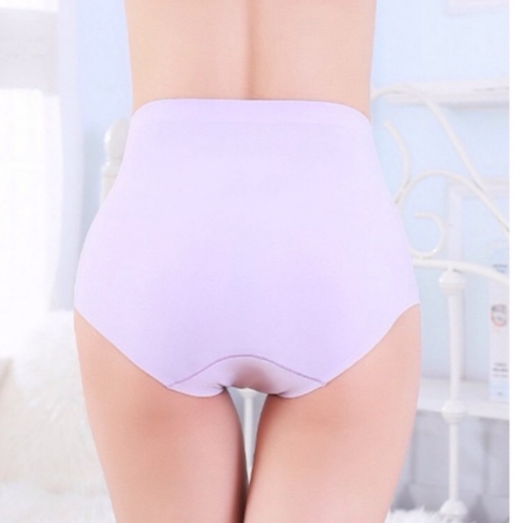 Summer New Ice Silk No Trace In The Waist Belly Large Size Full Cotton Crotch Underwear Women Sexy Breathable Briefs Shorts details Picture