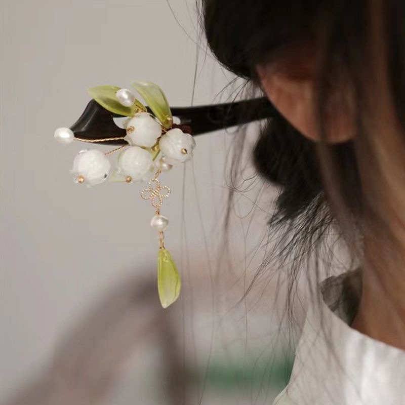 中式素雅发簪古风凤簪步摇简约盘发头饰木簪复古旗袍汉服配饰发簪发钗女夏天简约详情图2