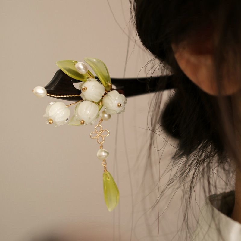 中式素雅发簪古风凤簪步摇简约盘发头饰木簪复古旗袍汉服配饰发簪发钗女夏天简约产品图