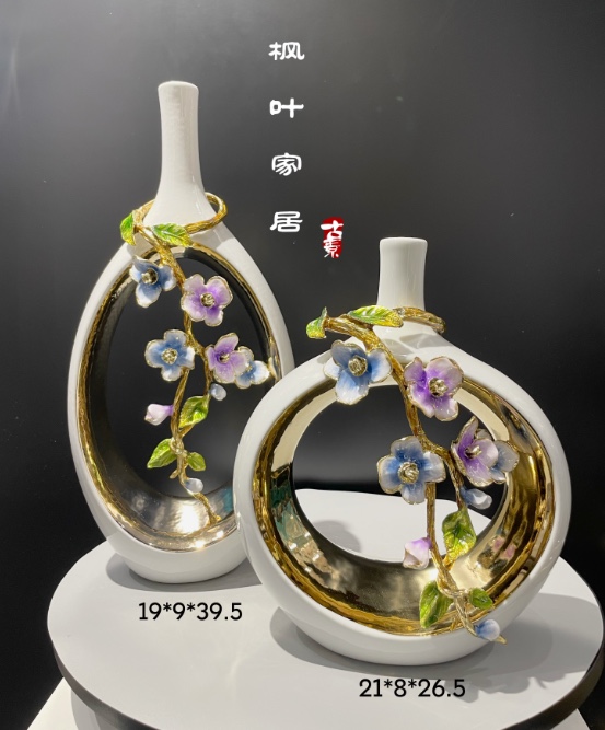 珐琅彩花瓶陶瓷工艺品摆件客厅玄关酒柜电视柜轻奢家居卧室花插装饰品详情图2