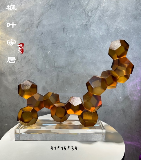 Simple and modern decorative crystal splicing creative home model room, hotel entrance, living room, art decoration design and ornaments details Picture