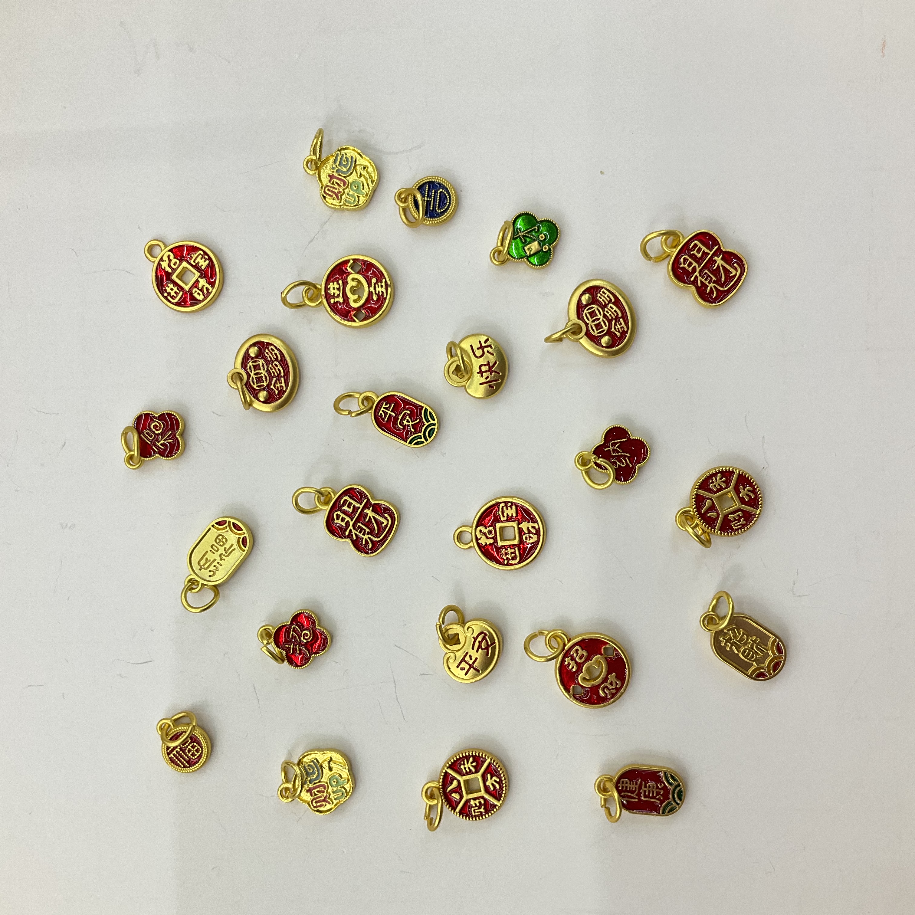 合金配件招财纳福小吊坠招财平安健康金多多日进斗金手链手串diy配件