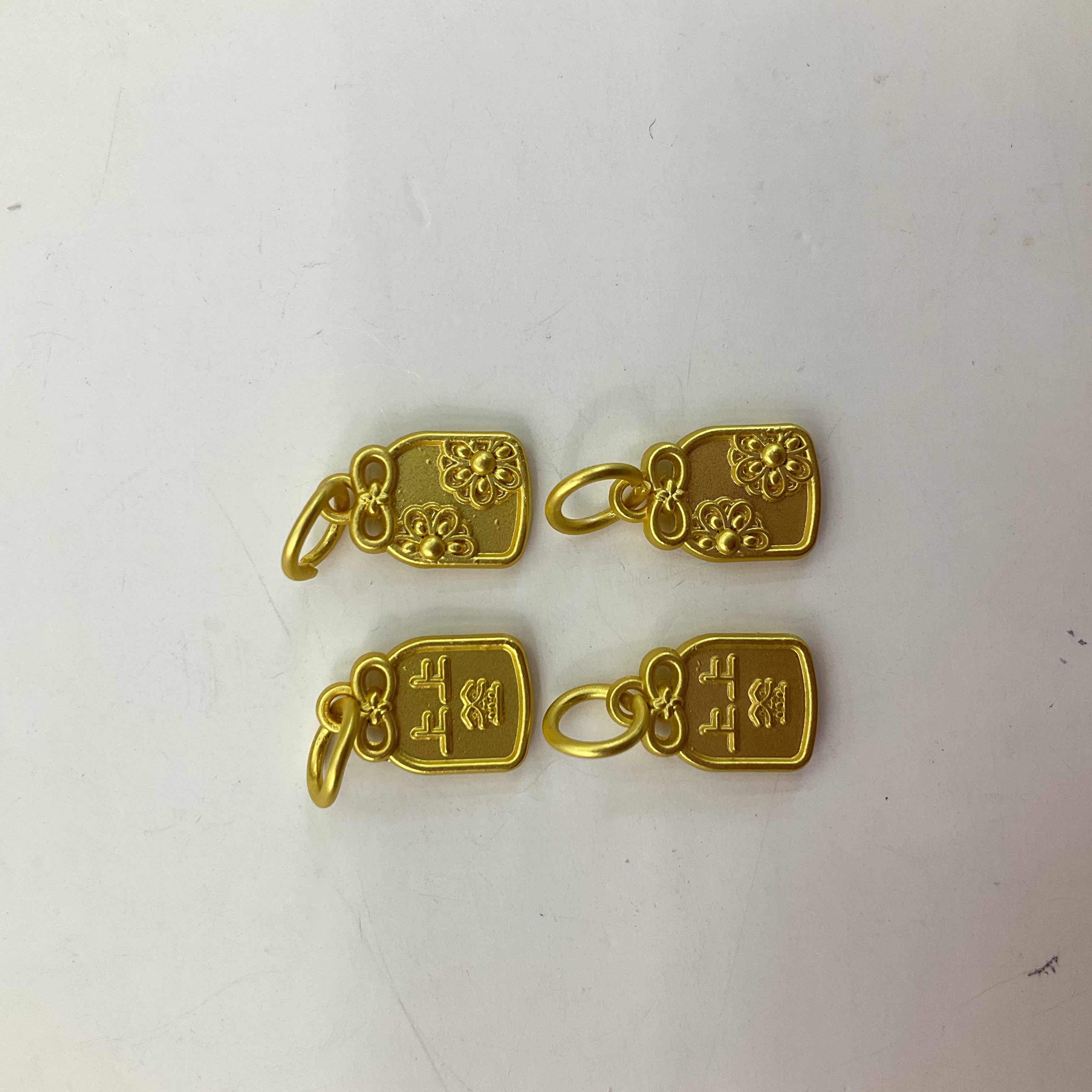 沙金配件手链手串百搭款小吊坠方福小祥云大吉大利上上签diy饰品项链配件详情图14