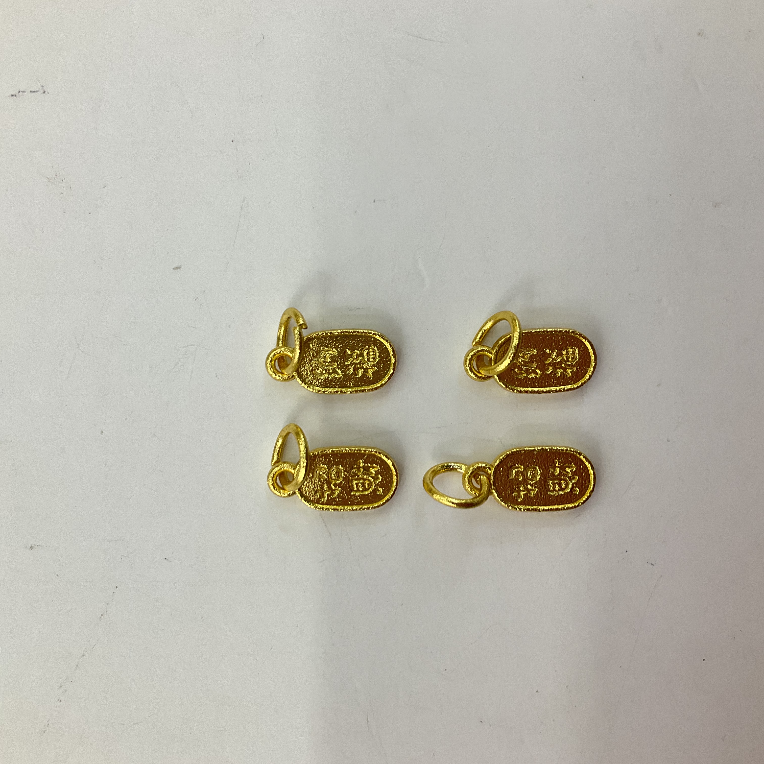 沙金配件手链手串百搭款小吊坠方福小祥云大吉大利上上签diy饰品项链配件详情图15