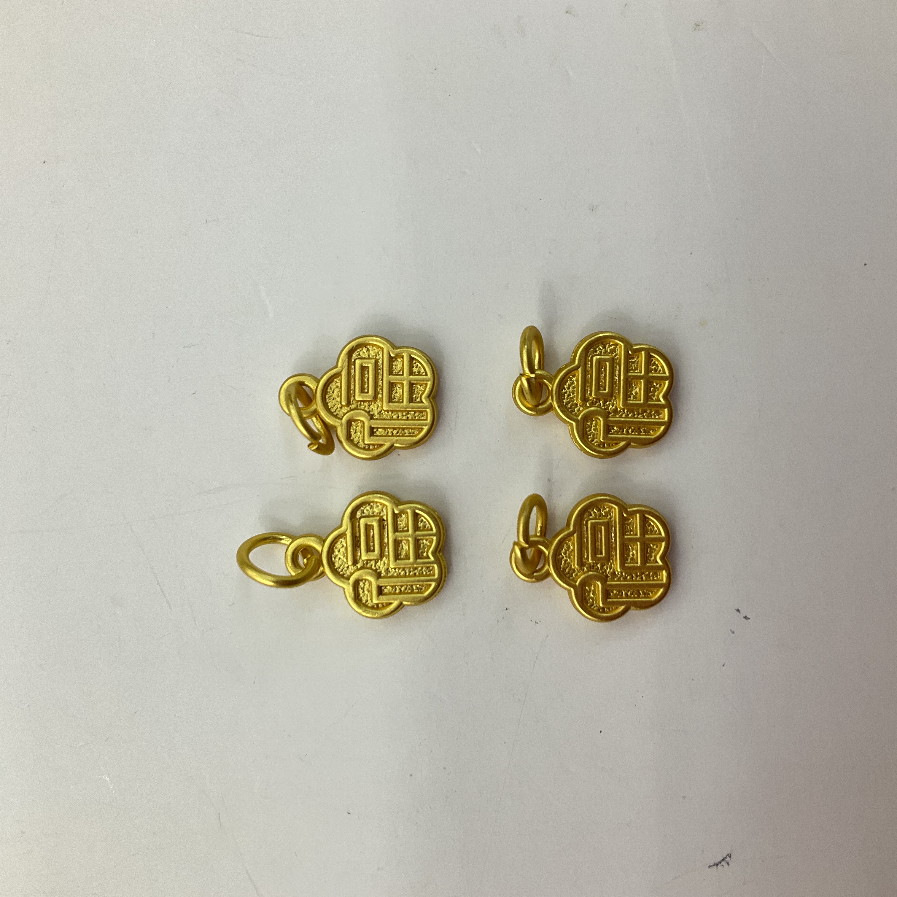 沙金配件手链手串百搭款小吊坠方福小祥云大吉大利上上签diy饰品项链配件详情图18