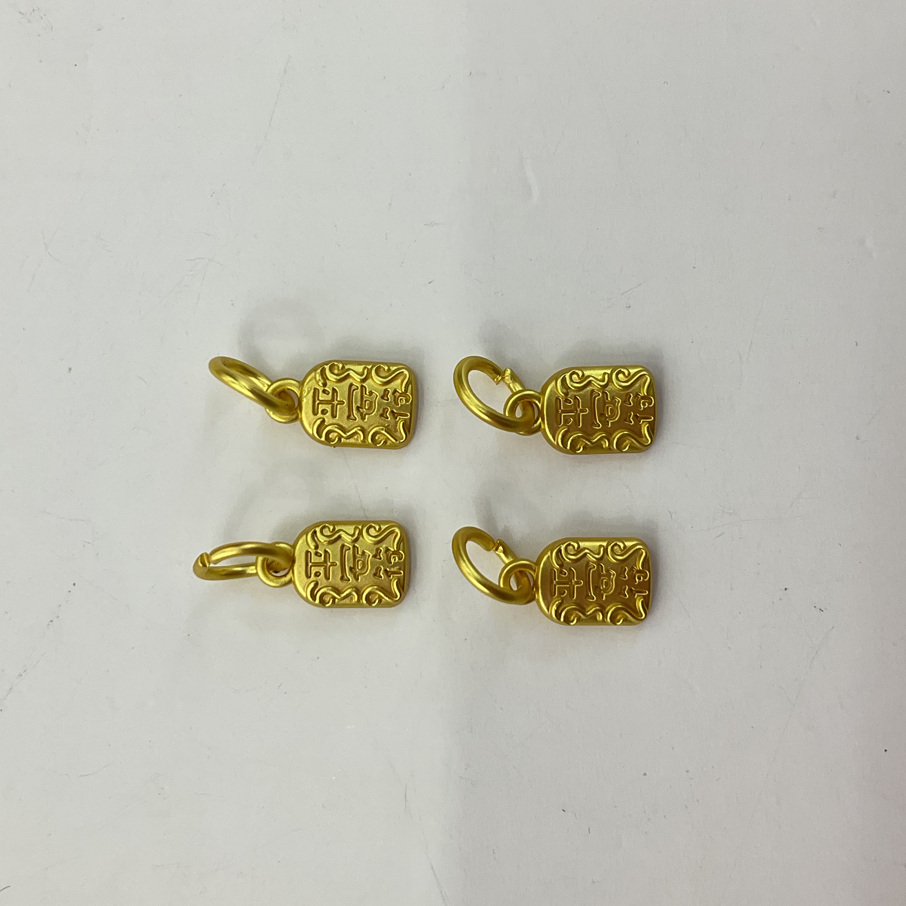 沙金配件手链手串百搭款小吊坠方福小祥云大吉大利上上签diy饰品项链配件详情图6