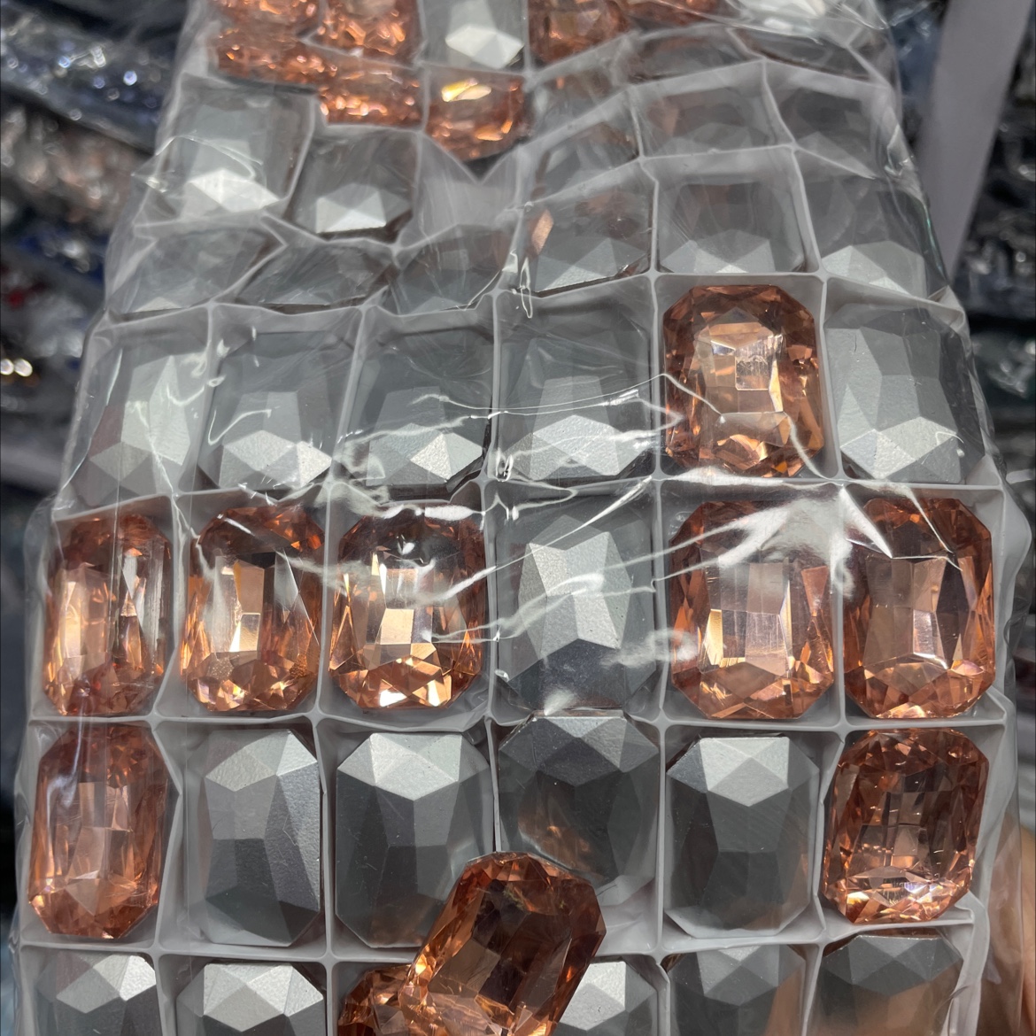 创源水晶玻璃制品18.25麻将水红手工diy配饰，发夹半成品，鞋辅料，创源水晶-10