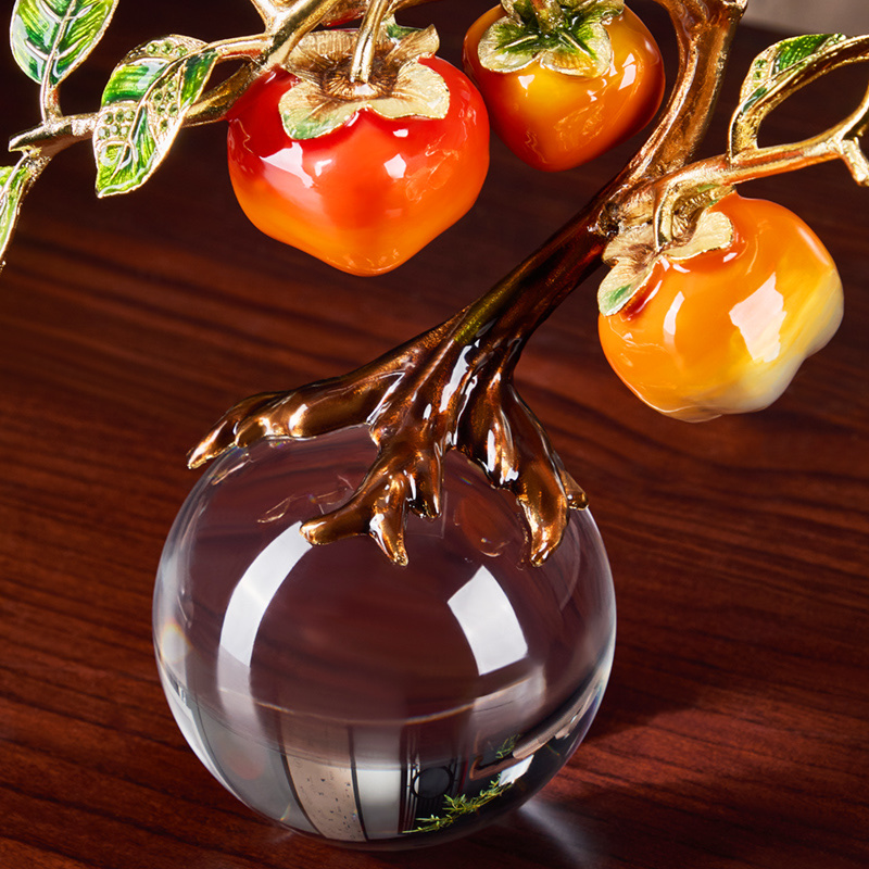 事事柿柿如意柿子高级感摆件新中式酒柜电视柜装饰品乔迁新居礼品细节图