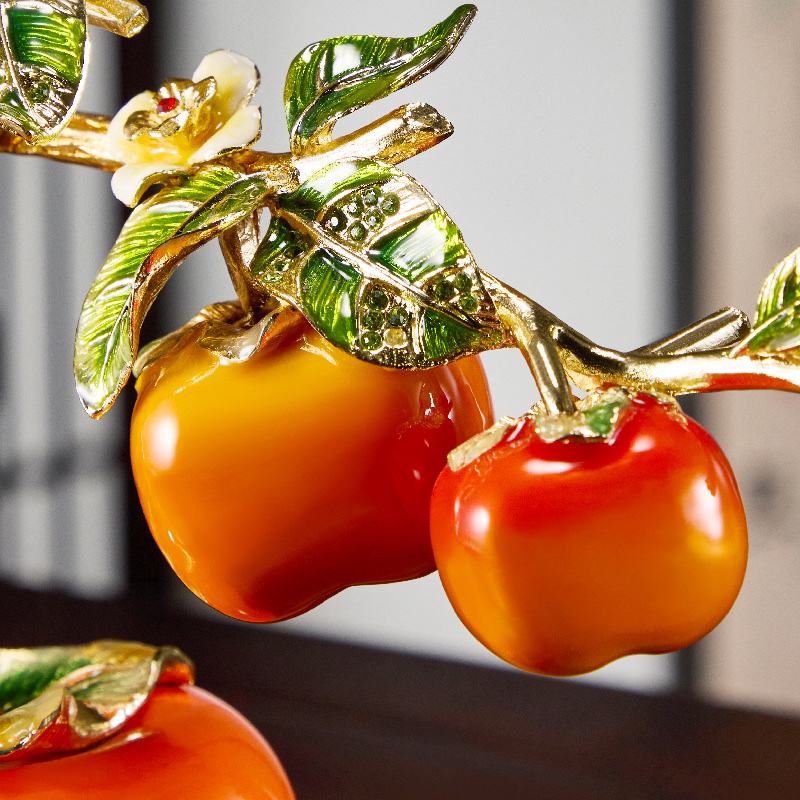 柿柿事事如意柿子摆件客厅玄关酒柜装饰送领导搬新家乔迁之喜礼品产品图