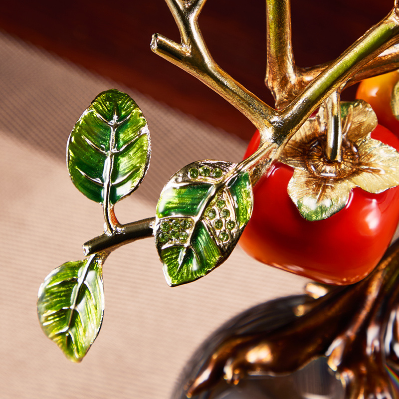 事事柿柿如意柿子高级感摆件新中式酒柜电视柜装饰品乔迁新居礼品产品图