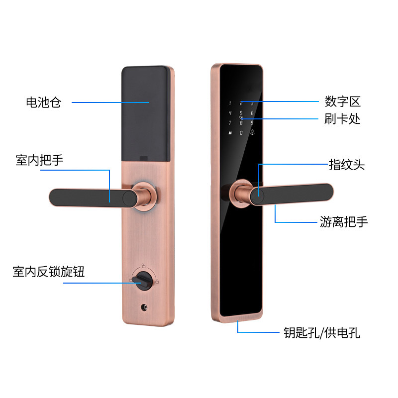 智能门锁/指纹锁智能锁/指纹锁/牛头锁指纹/指纹锁密码锁细节图