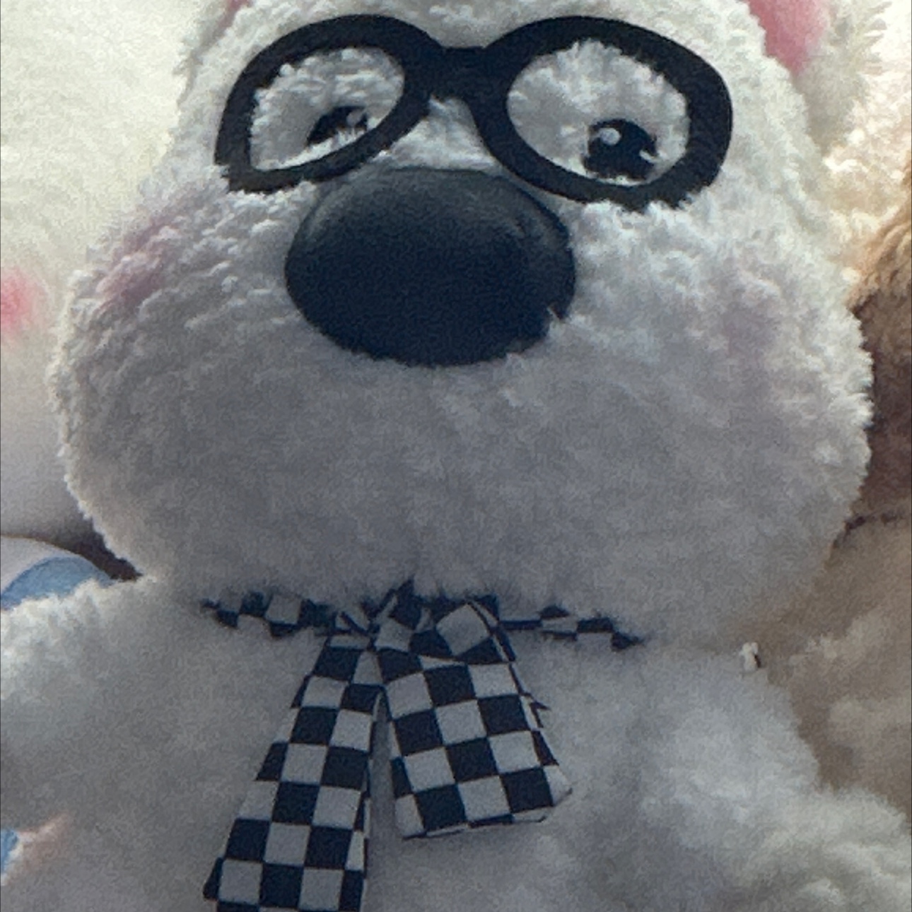 Glasses dog plush toy, children's plush toy