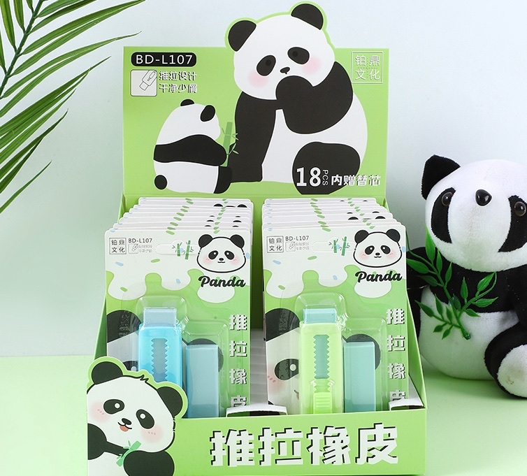 Cartoon Creative Cute Push And Pull Eraser Primary School Supplies Stationery Wholesale Eraser Set Send Core Clean Less Crumbs Anime Characters Like Skin Erase Square 1+1 Push And Pull Eraser Set Accept Customization undefined