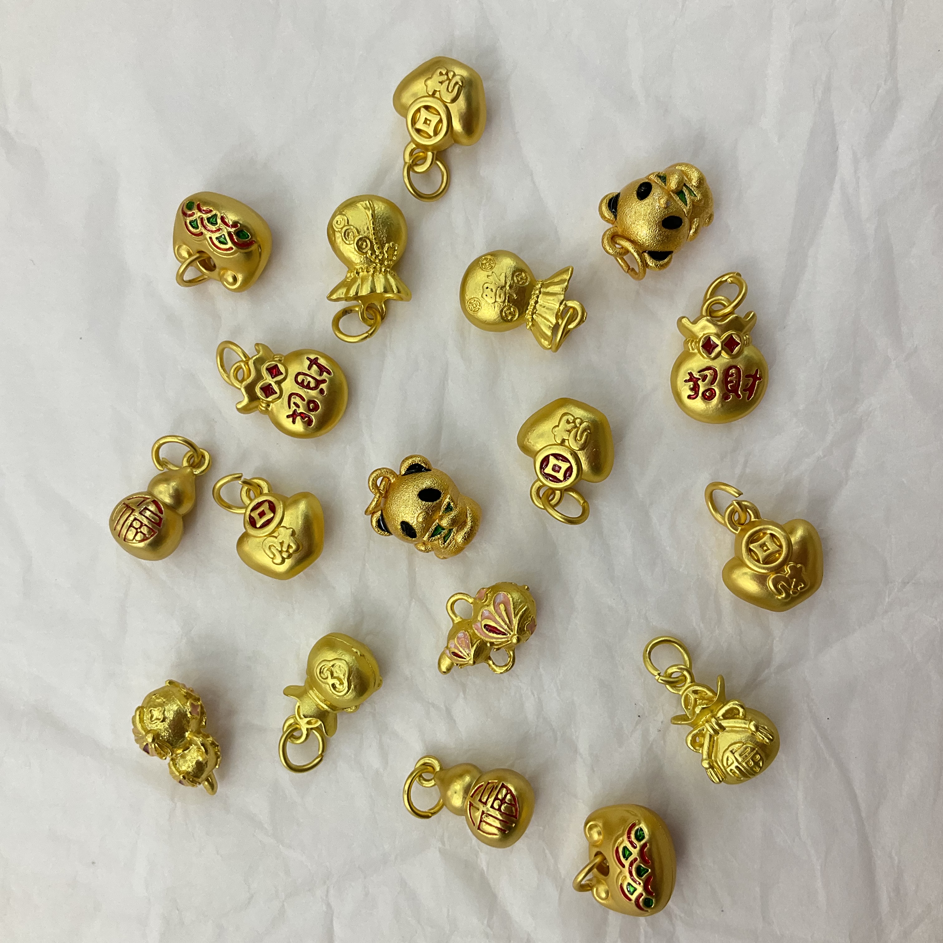 合金配件吊坠招财纳福手链葫芦钱袋手串编织绳diy配件