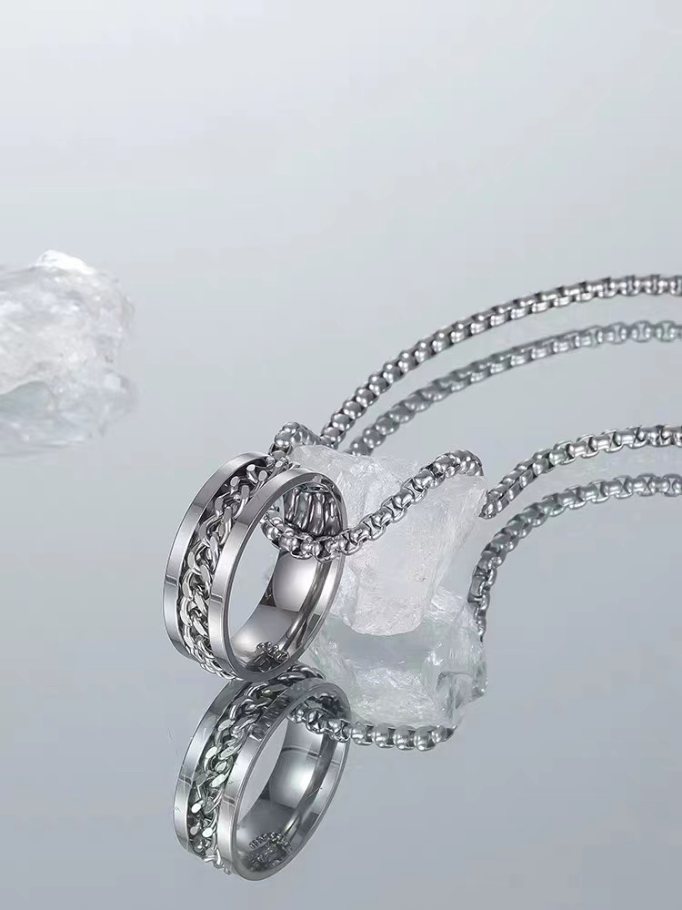 Factory direct sales of beer rings, necklaces, titanium and steel dual-purpose men's pendants, simple and fashionable women's hip-hop personality titanium and steel accessory pendants Specification image