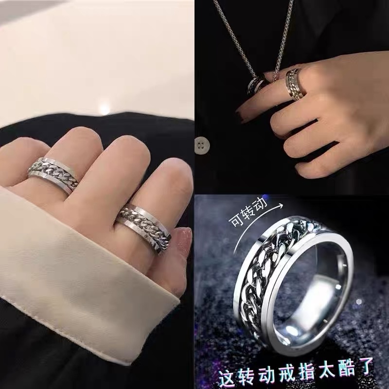 Factory direct sales of beer rings, necklaces, titanium and steel dual-purpose men's pendants, simple and fashionable women's hip-hop personality titanium and steel accessory pendants detail image 4