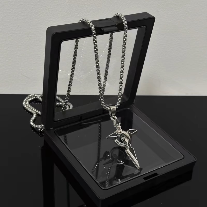 Factory direct sales of cross pendant men's necklace, men's trendy brand, versatile chain accessory, men's trendy sweatshirt pendant Application Scenario