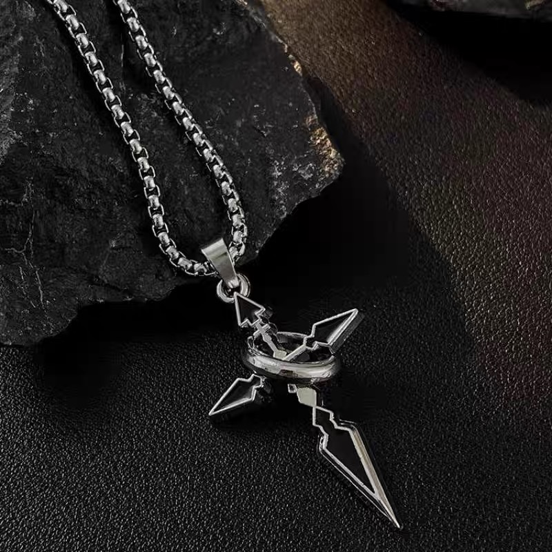 Factory direct sales of cross pendant men's necklace, men's trendy brand, versatile chain accessory, men's trendy sweatshirt pendant detail image 5