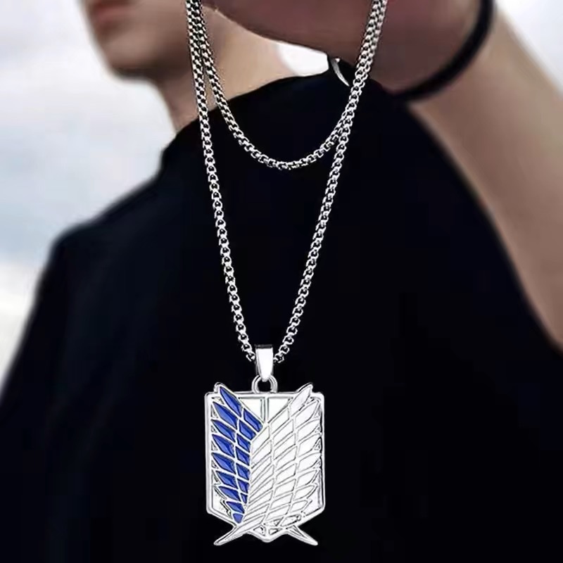 Factory direct sales: Freedom Wing Necklace, men's hip-hop anime pendant, Attack on Giant, niche design, high-end accessory Application Scenario