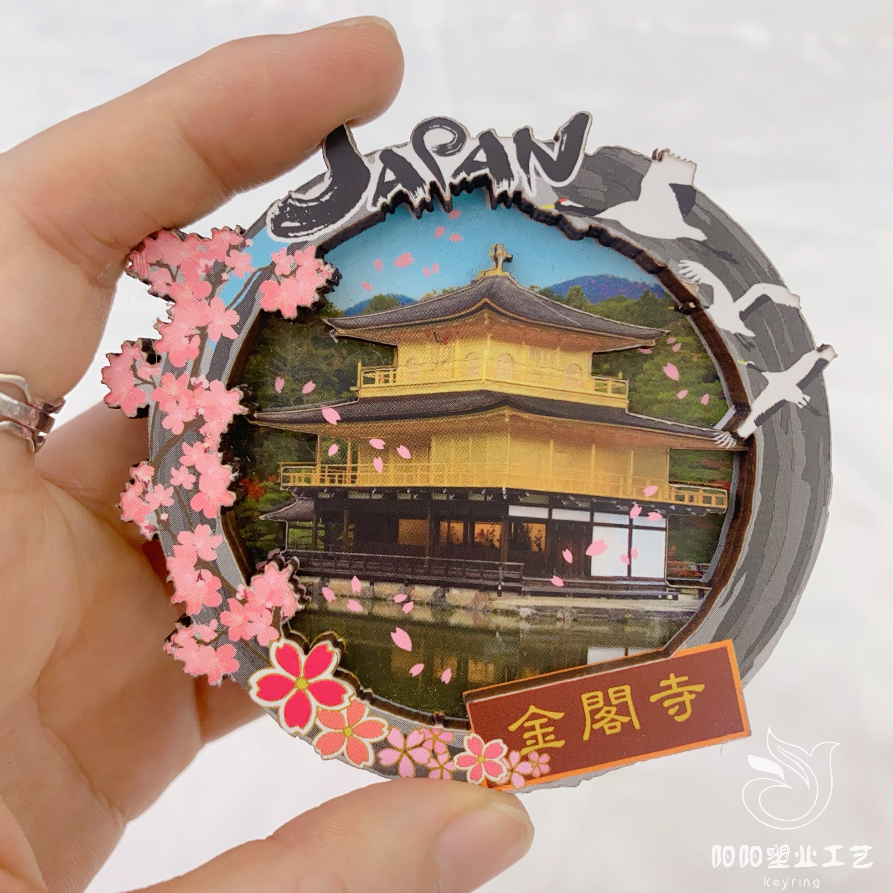 Magnetic wooden resin resin refrigerator stickers, decorative magnet magnetic stickers, creative gift refrigerator stickers, magnetic stickers, metal refrigerator stickers, acrylic refrigerator stickers for scenic spots in Japan Specification image