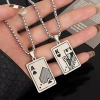 Factory direct sales titanium steel necklace for men, versatile, trendy and creative playing cards, Ace of Spades, Ace of Spades, hip-hop and simple details Picture