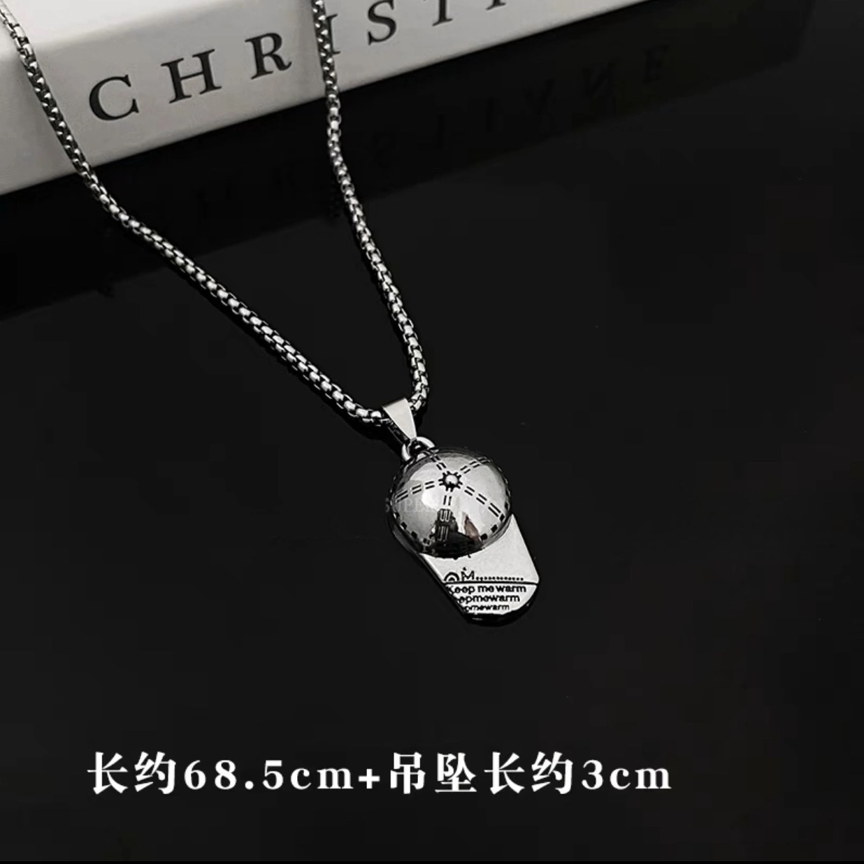 Factory direct sales of sporty baseball caps, baseball caps, personalized hip-hop stainless steel rap necklaces, titanium steel pendants, pendants and other trendy accessories Specification image