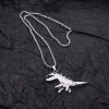 Factory direct sales of DUKATO's new product, cute little dinosaur pendant necklace for students, cold style, versatile titanium steel jewelry for Instagram hip-hop men Item Picture