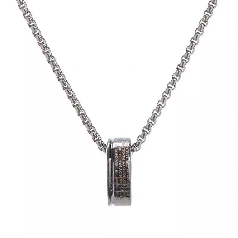 Factory direct sales of titanium steel non-fading ins hip-hop and disco trendy men's rings, necklaces, personalized internet-famous sweater chains, accessories and simple pendants detail image 1