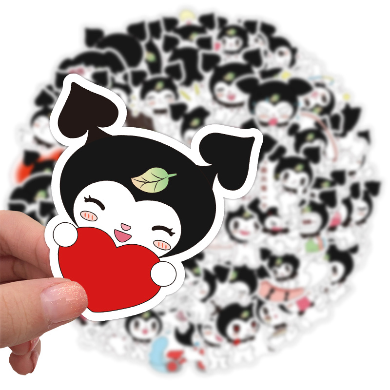 60张原创黑桃卡通头像贴纸DIY手帐素材贴纸装饰冰箱电脑笔记本行李箱水杯贴画批发产品图