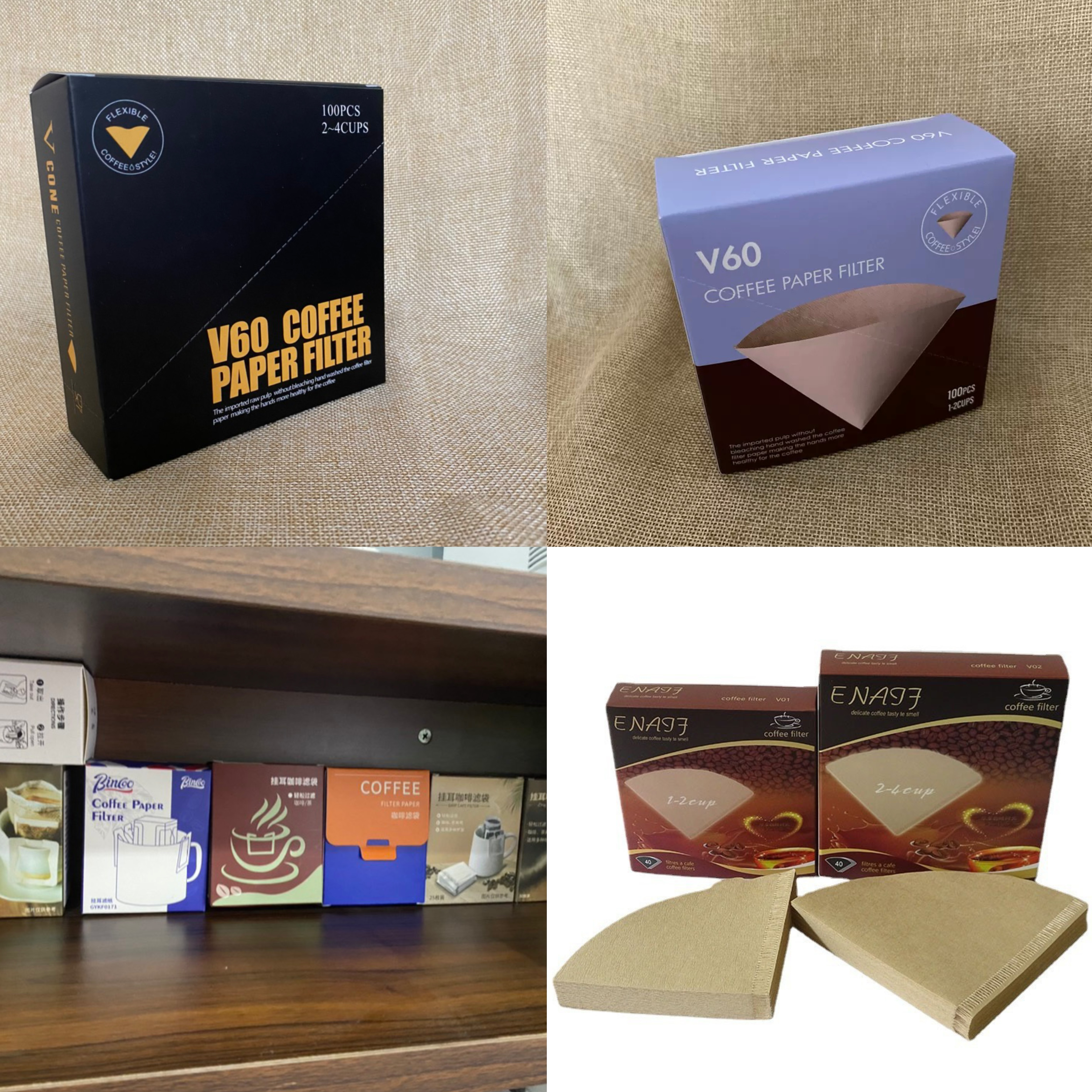 V02咖啡滤纸手冲滤杯网V60美式咖啡壶滴漏机器具锥形V01过滤纸袋咖啡滤纸