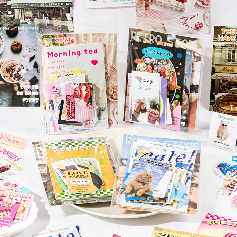 鑫奇新快乐商店系列贴纸包个性创意手帐装饰手机壳和纸小贴画白底实物图