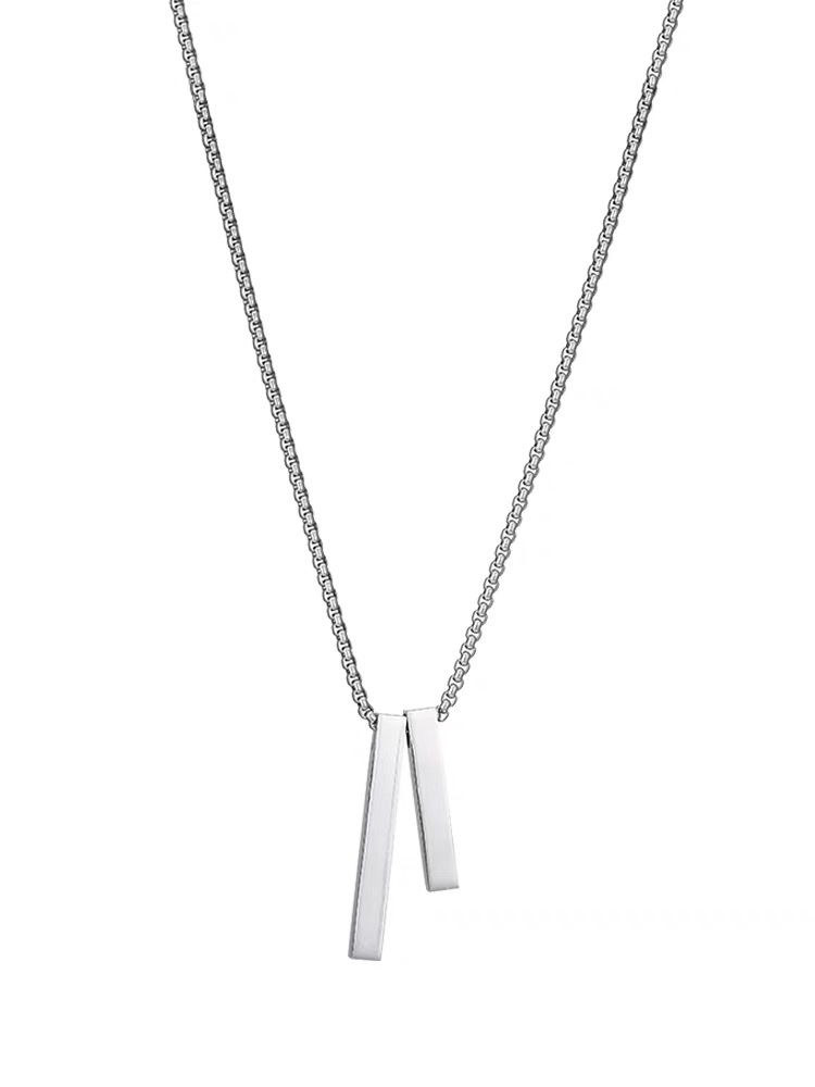 Factory direct sales titanium steel necklaces for men and women, with a trendy and unique design sense. ins cold style pendants, simple and versatile hip-hop sweatshirt chain accessories detail image 1