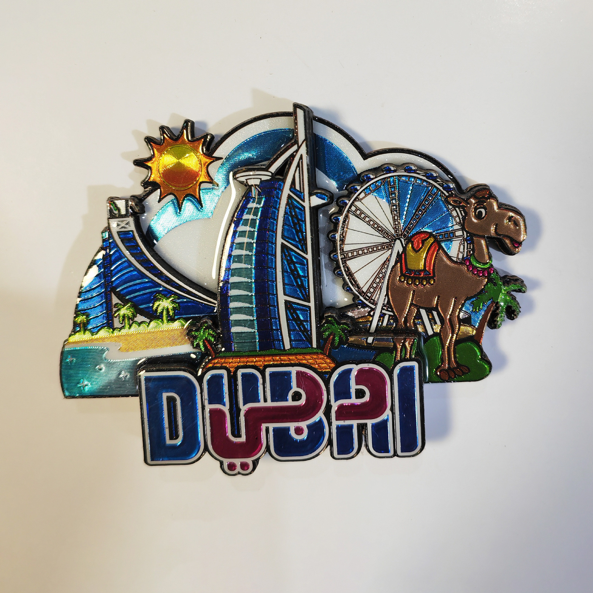 Gold foil and aluminum foil refrigerator stickers, transparent crystal glass magnetic refrigerator stickers, magnetic embossed refractive refrigerator stickers, refrigerator stickers, magnetic stickers, cultural and creative products Item Picture