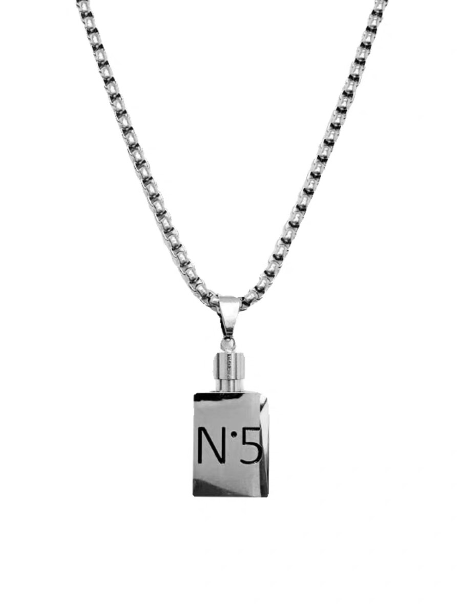 Factory direct sales perfume bottle, non-fading necklace, hip-hop necklace for men and women, niche design, Instagram cold style hoodie accessory detail image 1