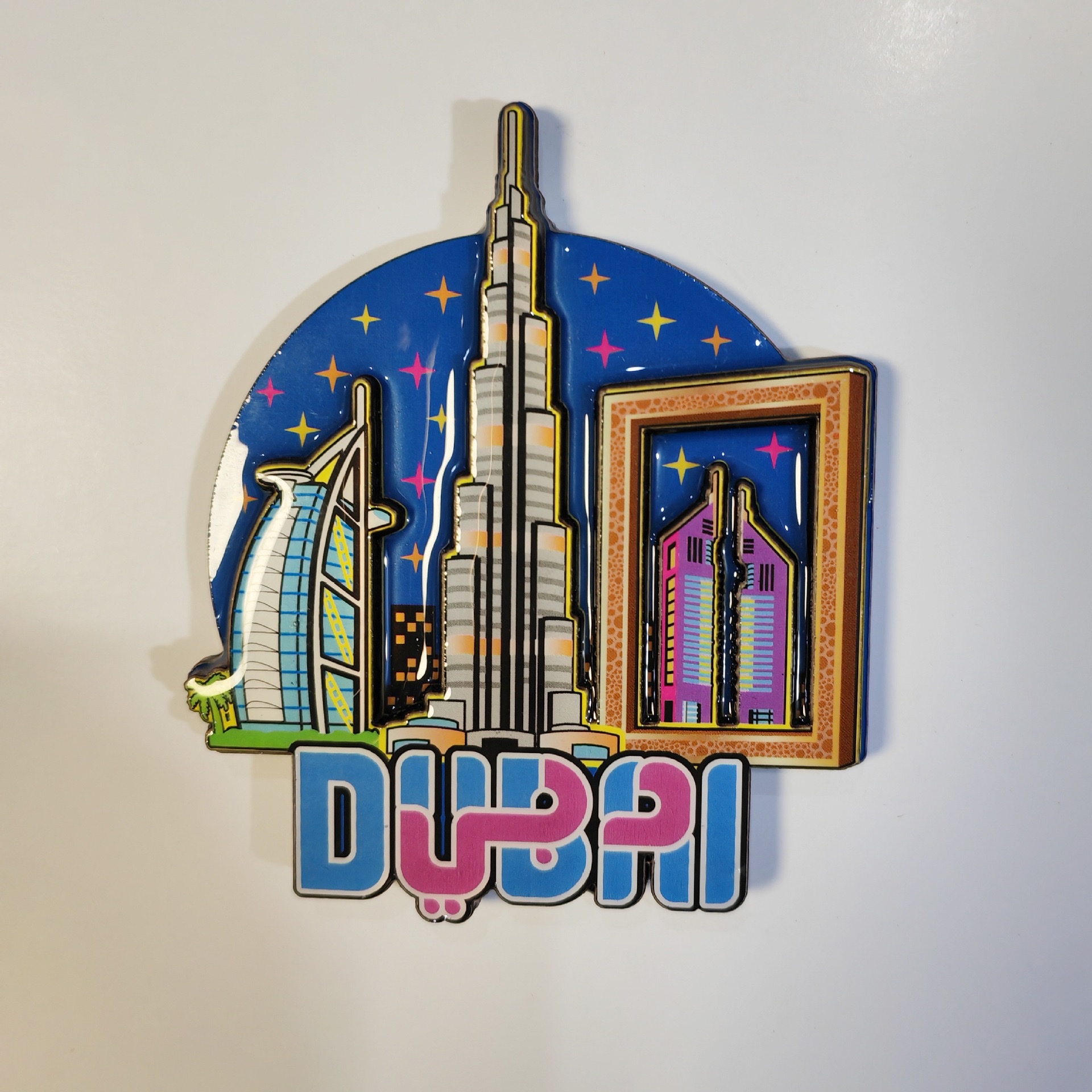 Gold foil and aluminum foil refrigerator stickers, transparent crystal glass magnetic refrigerator stickers, magnetic embossed refractive refrigerator stickers, refrigerator stickers, magnetic stickers, cultural and creative products Specification image