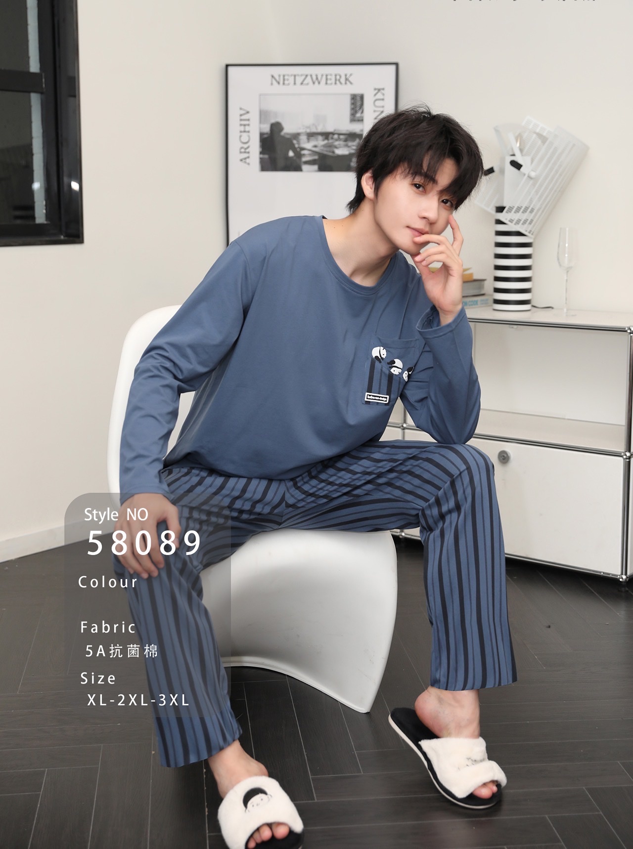 Pyjamas men autumn cotton short sleeve shorts 2024 new cartoon large size home wear can be worn outside pajamas men's pyjamas thumbnail