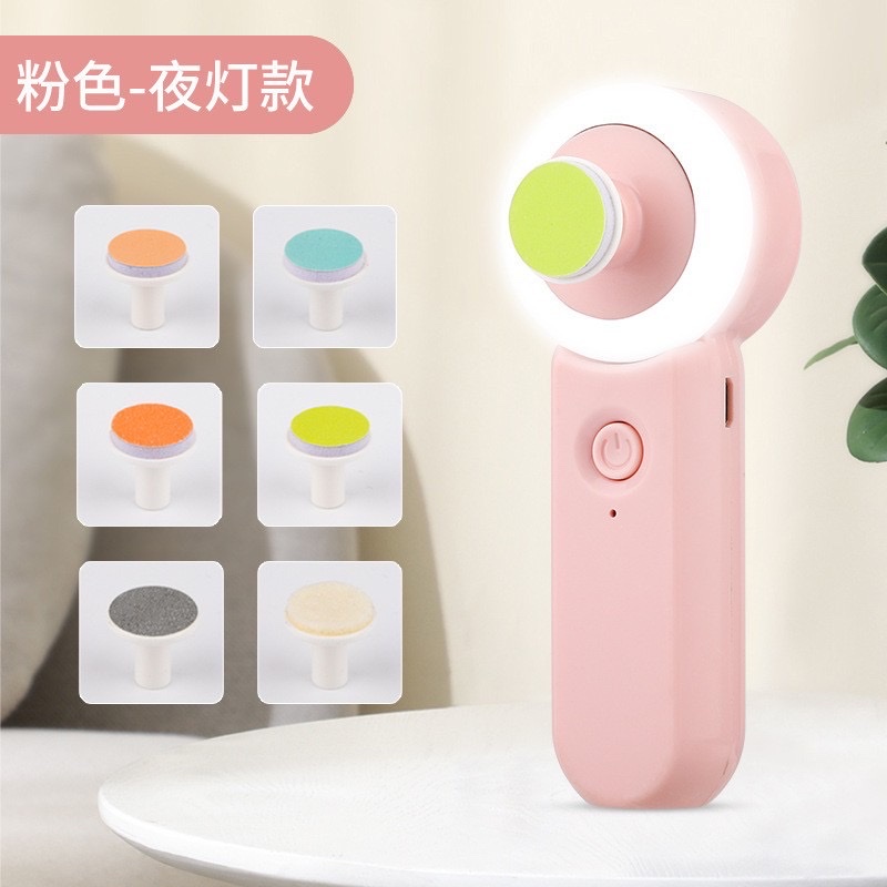 新款发光充电新生儿防夹肉指甲钳剪儿童电动指甲刀套装婴儿磨甲器白底实物图