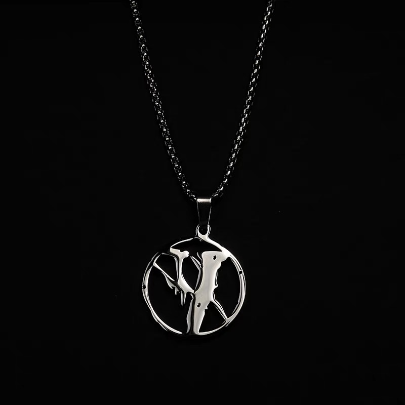 Factory direct sales: Hiroshi Fujiwara Lightning Collaboration necklace, titanium steel student pendants for boys and girls, hip-hop punk trendy accessories details Picture