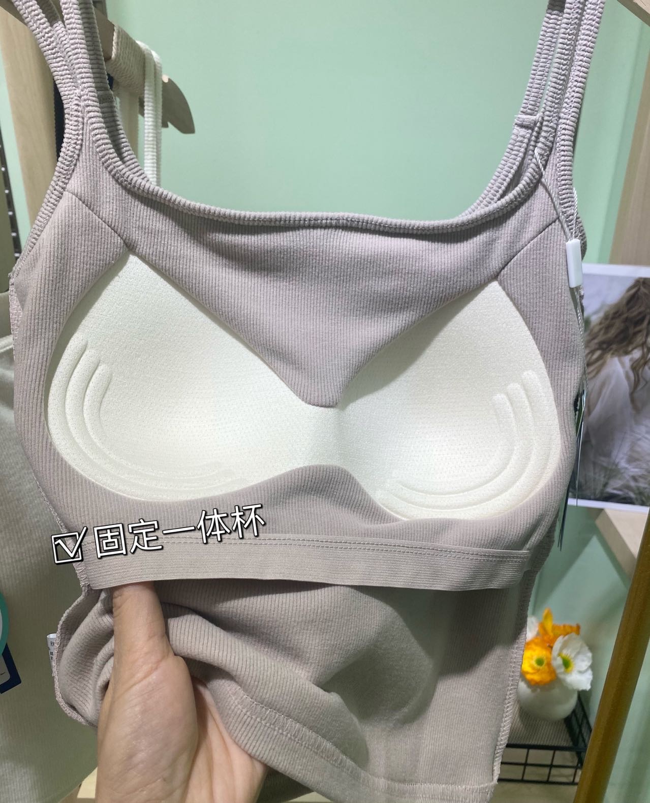 American Empire 88811 Three-Button Square Collar Frosted Vest Fashion Square Collar Latex Pad Fixed Cup Women's Thermal Underwear Vest Base undefined