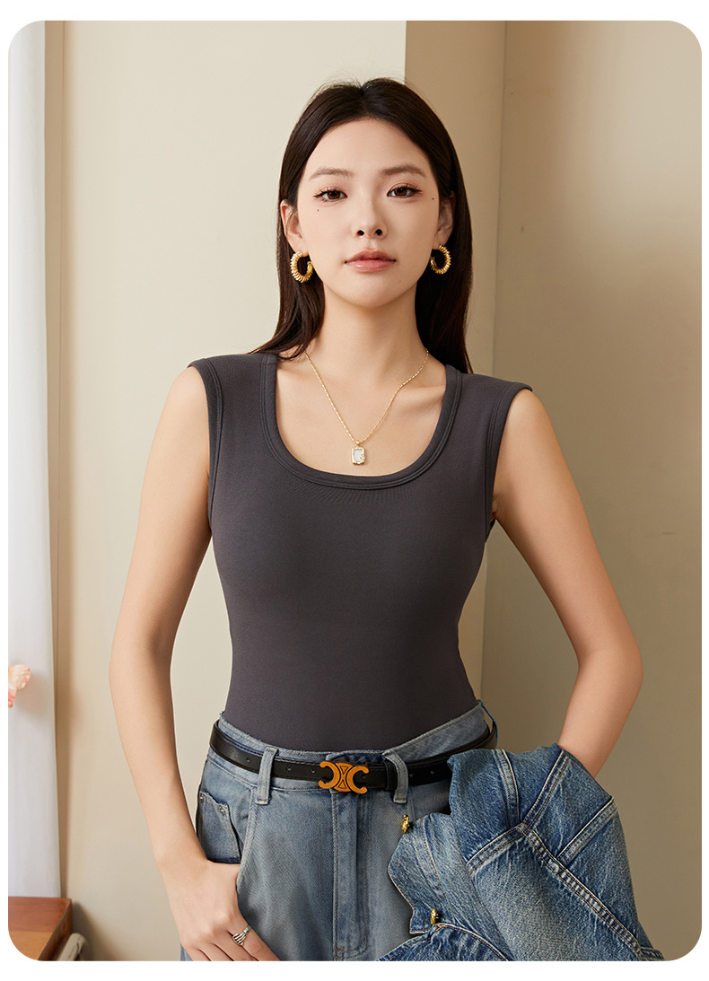 Empire 2522 Coconut Velvet No-Wear Bra Square Collar Vest Autumn Winter Women Fixed Cup Thermal Underwear Thermal Vest undefined