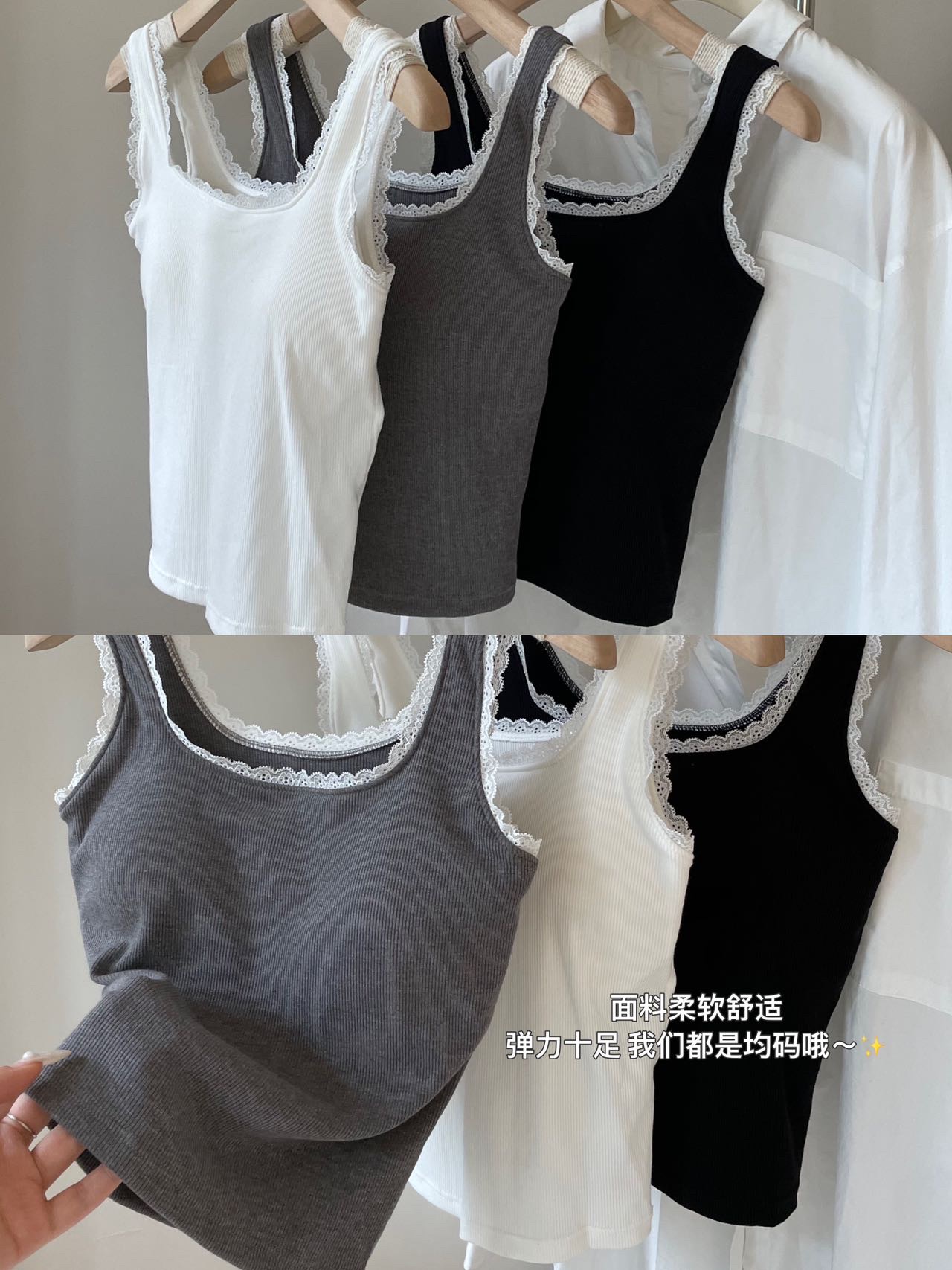Empire 8129 Early Fall Flower Edge Wide Shoulder Back Heart One Latex Fixed Cup Square Collar Strap Underwear details Picture