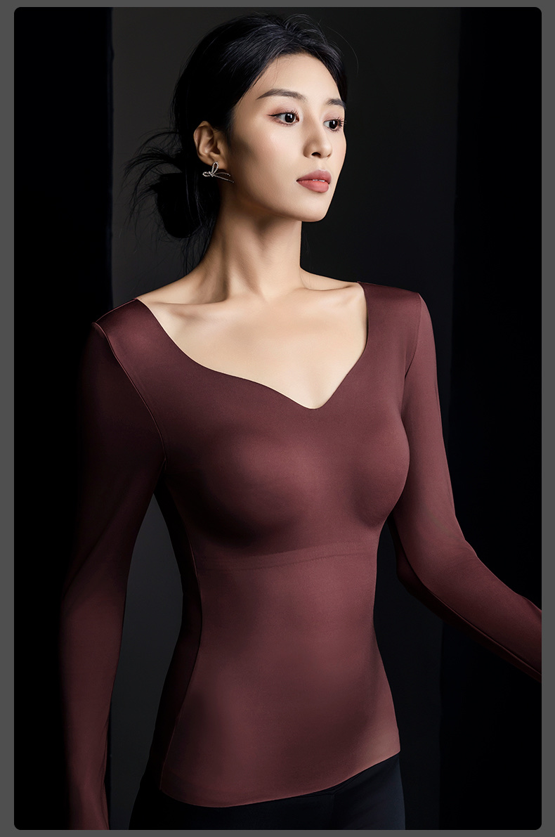 Imperial 8827 Invisible Lightweight Muscle Sole Thermal Underwear One Fixed Cup No-Wear Bra Constant Temperature High Elastic Seamless Thermal Top undefined