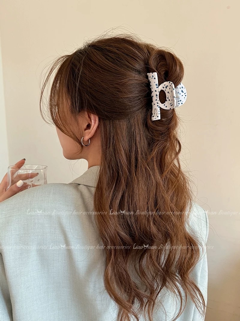 Summer cute high ponytail small clip for women 2024 new high-end clip headwear, half-tied hair clip at the back of the head Specification image
