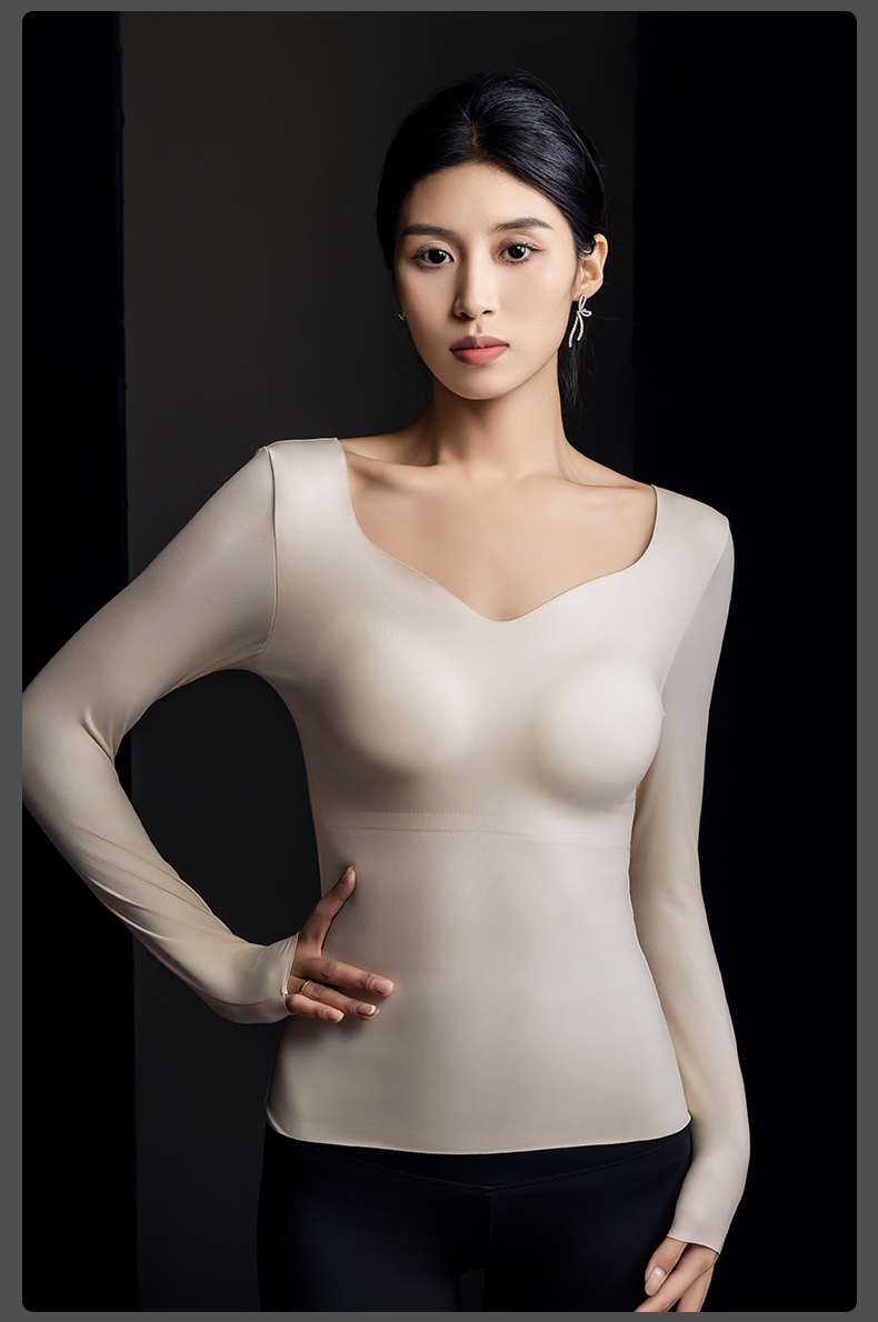 Imperial 8827 Invisible Lightweight Muscle Sole Thermal Underwear One Fixed Cup No-Wear Bra Constant Temperature High Elastic Seamless Thermal Top undefined