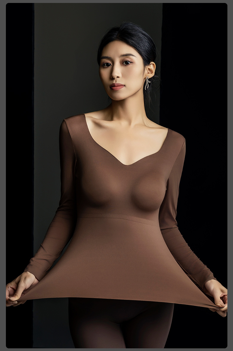 Imperial 8827 Invisible Lightweight Muscle Sole Thermal Underwear One Fixed Cup No-Wear Bra Constant Temperature High Elastic Seamless Thermal Top undefined